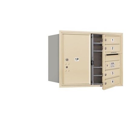 SALSBURY INDUSTRIES Salsbury 3706D-04SFU 6 Door High Unit 23.50 Inches - Double Column - 4 Mb1 Doors - 1 Pl6 - Sandstone - Front Loading - Usps Access 3706D-04SFU